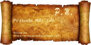Prihoda Máté névjegykártya